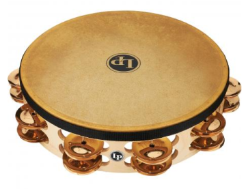LP PRO 10" DOUBLE ROW HEADED TAMBOURINE LP384-BZ - LP PRO 10" DOUBLE ROW HEADED TAMBOURINE LP384-BZ