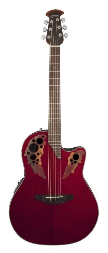 Ovation CE44-RR Celebrity Elite Mid Cutaway Ruby Red - Ovation CE44-RR Celebrity Elite Mid Cutaway Ruby Red