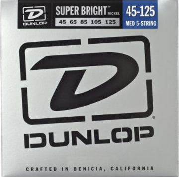 Dunlop DBSBN Super Bright Nickel Wound Bass Medium 5 45-125 - Dunlop DBSBN Super Bright Nickel Wound Bass Medium 5 45-125