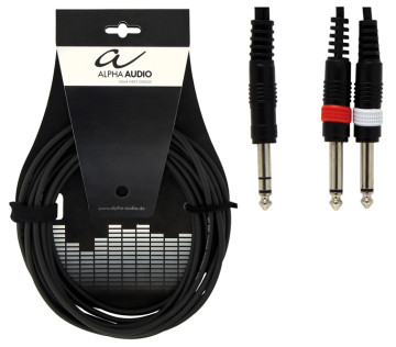 Alpha Audio Basic Line Audio Y-Cable Stereo Jack 6.3 мм - 2 Mono Jack 1.5 м - Alpha Audio Basic Line Audio Y-Cable Stereo Jack 6.3 мм - 2 Mono Jack 1.5 м