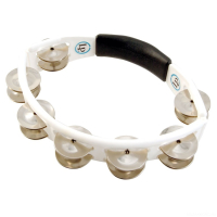 Latin Percussion LP152 Cyclops Steel Jingles Tambourine White