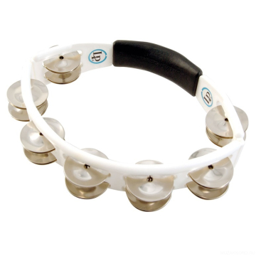 Latin Percussion LP152 Cyclops Steel Jingles Tambourine White - Latin Percussion LP152 Cyclops Steel Jingles Tambourine White