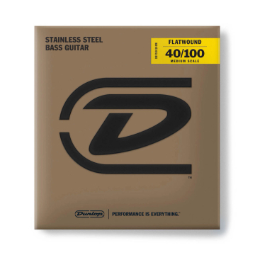 DUNLOP DBFS40100M Flatwound Stainles Steel Medium Scale - DUNLOP DBFS40100M Flatwound Stainles Steel Medium Scale