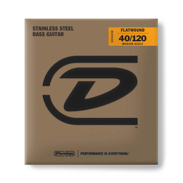 DUNLOP DBFS40120M Flatwound Stainless Steel Medium Scale - DUNLOP DBFS40120M Flatwound Stainless Steel Medium Scale