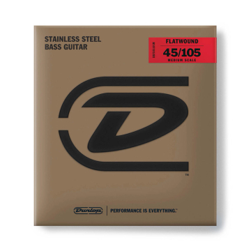 DUNLOP DBFS45105M Flatwound Stainless Steel Medium Scale - DUNLOP DBFS45105M Flatwound Stainless Steel Medium Scale