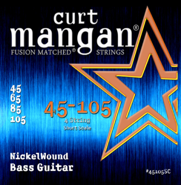Curt Mangan Nickel Wound Bass Short Scale Set 45-105 - Curt Mangan Nickel Wound Bass Short Scale Set 45-105