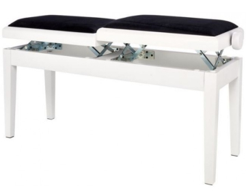 GEWA Piano bench Deluxe Double White matt - GEWA Piano bench Deluxe Double White matt