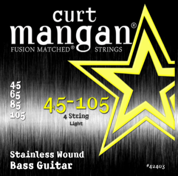 Curt Mangan Stainless Wound Light Set 45-105 - Curt Mangan Stainless Wound Light Set 45-105