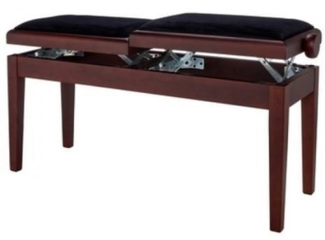 GEWA Piano bench Deluxe Double Walnut matt - GEWA Piano bench Deluxe Double Walnut matt