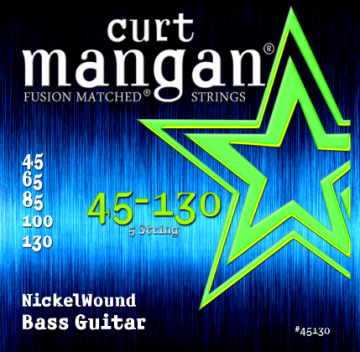 Curt Mangan Nickel Wound 5-String Bass Set 45-130 - Curt Mangan Nickel Wound 5-String Bass Set 45-130