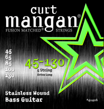 Curt Mangan Stainless Wound 5-String Set 45-130 - Curt Mangan Stainless Wound 5-String Set 45-130
