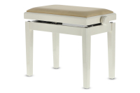 GEWA Piano Bench Deluxe White High Gloss Biege Seat