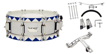 GEWA Marching Small Drum Steel Chrome HW BH 14x5.5" - GEWA Marching Small Drum Steel Chrome HW BH 14x5.5"
