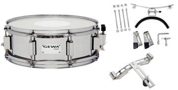 GEWA Marching Small Drum Steel Chrome HW SH 14x5.5" - GEWA Marching Small Drum Steel Chrome HW SH 14x5.5"