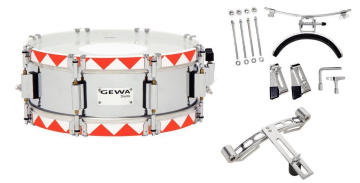 GEWA Marching Small Drum Steel Chrome HW RH 13x5.5" - GEWA Marching Small Drum Steel Chrome HW RH 13x5.5"