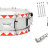 GEWA Marching Small Drum Steel Chrome HW RH 13x5.5" - GEWA Marching Small Drum Steel Chrome HW RH 13x5.5"