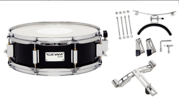 GEWA Marching Small Drum Birch Black Chrome 14x5.5" - GEWA Marching Small Drum Birch Black Chrome 14x5.5"