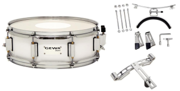 GEWA Marching Small Drum Birch White Chrome 14x5.5" - GEWA Marching Small Drum Birch White Chrome 14x5.5"