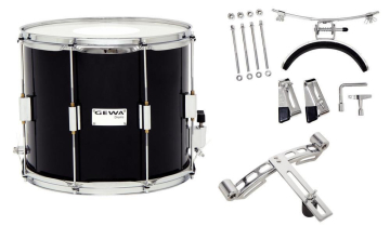 GEWA Marching Parade Drum Birch Black Chrome 14x12" - GEWA Marching Parade Drum Birch Black Chrome 14x12"