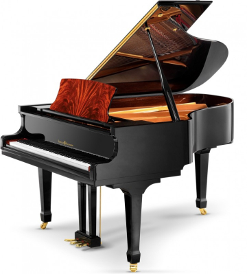SCHULZE POLLMANN SU 172MH Black Gloss with Feather Mahogany Inlays - SCHULZE POLLMANN SU 172MH Black Gloss with Feather Mahogany Inlays