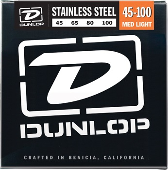 Dunlop DBS Stainless Steel Bass Med Light 45-100 - Dunlop DBS Stainless Steel Bass Med Light 45-100