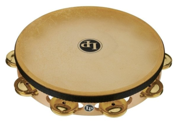 LATIN PERCUSSION TAMBOURINE PRO 10 IN SINGLE ROW WITH HEAD LP383-BR - LATIN PERCUSSION TAMBOURINE PRO 10 IN SINGLE ROW WITH HEAD LP383-BR