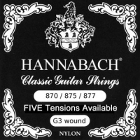 HANNABACH STRINGS FOR CLASSIC GUITAR G/3 NYLON WOUND chrome 875HT