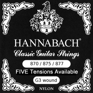 HANNABACH STRINGS FOR CLASSIC GUITAR G/3 NYLON WOUND chrome 875HT - HANNABACH STRINGS FOR CLASSIC GUITAR G/3 NYLON WOUND chrome 875HT