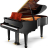 SCHULZE POLLMANN A 186RK Black Gloss with Feather Mahogany Inlays + Kluge® keyboard (Made in Germany) - SCHULZE POLLMANN A 186RK Black Gloss with Feather Mahogany Inlays + Kluge® keyboard (Made in Germany)