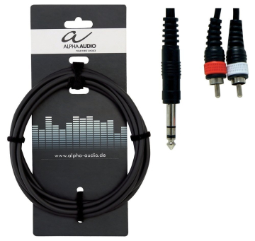 Alpha Audio Basic Line Audio Y-Cable Stereo Jack 6.3 мм - 2 RCA 3 м - Alpha Audio Basic Line Audio Y-Cable Stereo Jack 6.3 мм - 2 RCA 3 м