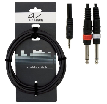 Alpha Audio Basic Line Audio Y-Cable Stereo Jack 3.5 мм - 2 Mono Jack 6 м - Alpha Audio Basic Line Audio Y-Cable Stereo Jack 3.5 мм - 2 Mono Jack 6 м
