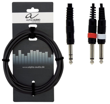Alpha Audio Basic Line Audio Y-Cable Stereo Jack 6.3 мм - 2 Mono Jack 6 м - Alpha Audio Basic Line Audio Y-Cable Stereo Jack 6.3 мм - 2 Mono Jack 6 м