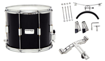 GEWA Marching Parade Drum Birch Black Chrome 14x10" - GEWA Marching Parade Drum Birch Black Chrome 14x10"