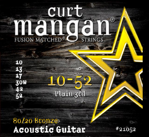 Curt Mangan 80/20 Bronze Set Plain Third 10-52 - Curt Mangan 80/20 Bronze Set Plain Third 10-52