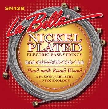 La Bella SN42-B Nickel Plated Round Wound Custom Light 40-128 - La Bella SN42-B Nickel Plated Round Wound Custom Light 40-128